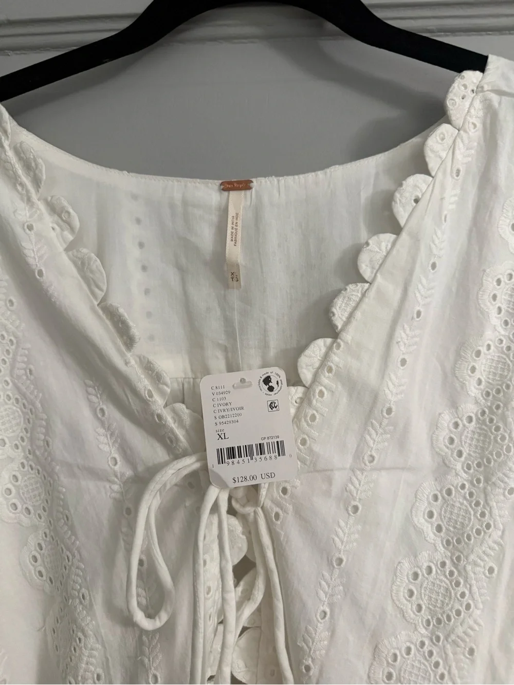 Free People Evie Eyelet Kimono NWT XL Ivory